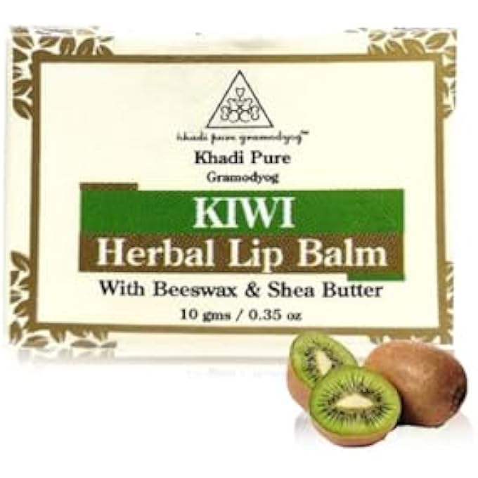 Khadi PURE GRAMODYOG HERBAL KIWI LIP BALM - 10G | NOURISHING & MOISTURIZING LIP CARE | REFRESHING KIWI FLAVOR | CHEMICAL-FREE LIP CARE FOR SOFT, SMOOTH LIPS - Image 1